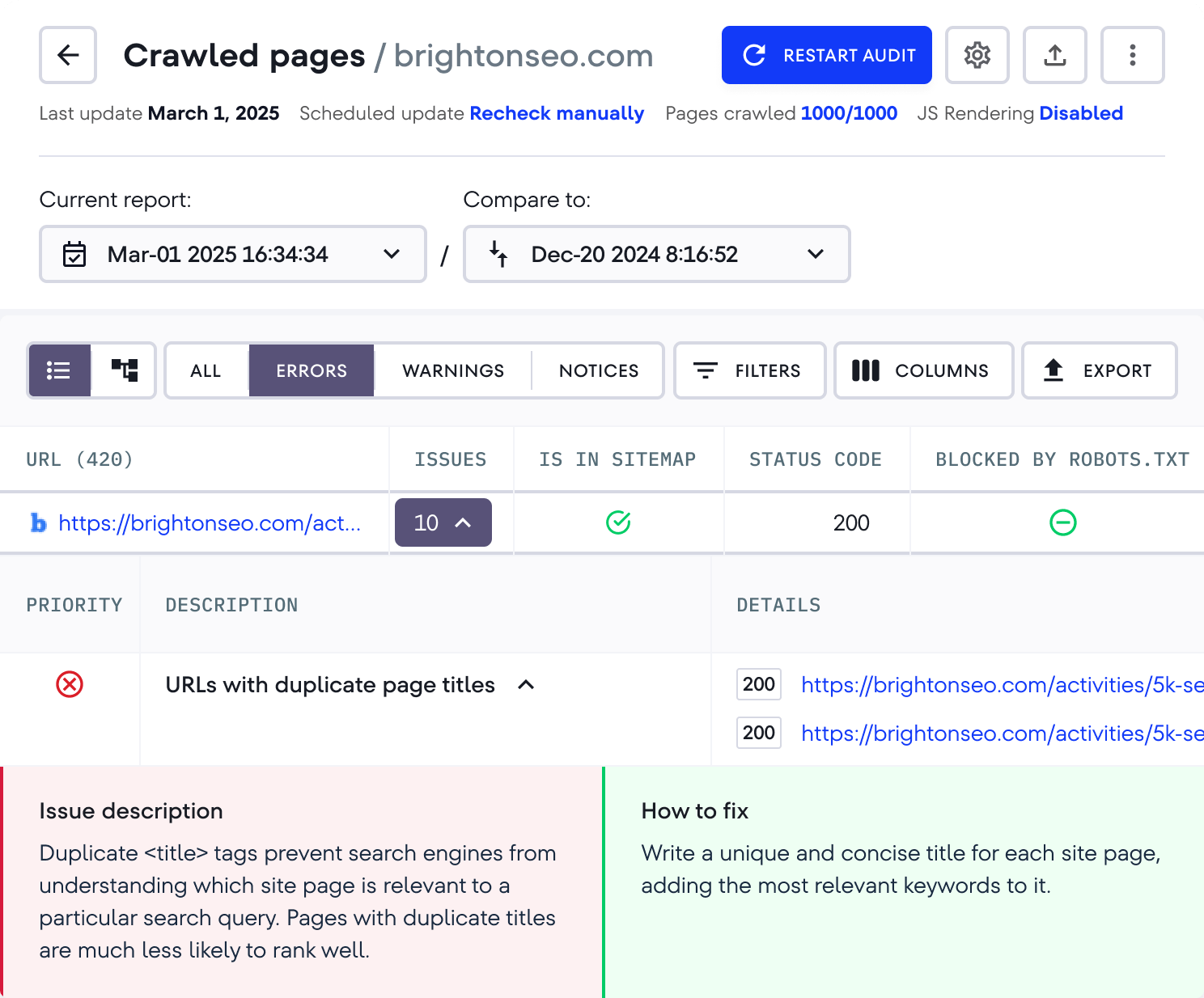 Get an SEO audit